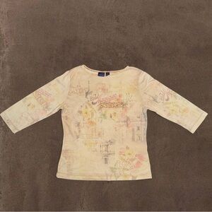 Y2K Vintage looking Westbound Womens Beige Graphic Long Sleeve Tee
